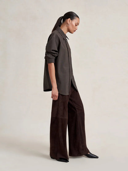Suede Colby Pant in Chocolate