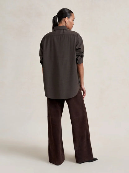 Suede Colby Pant in Chocolate