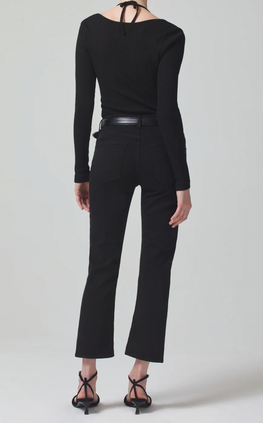 Isola Cropped Boot in Plush Black