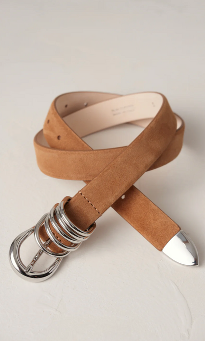 Hollyhock Suede in Caramel & Silver