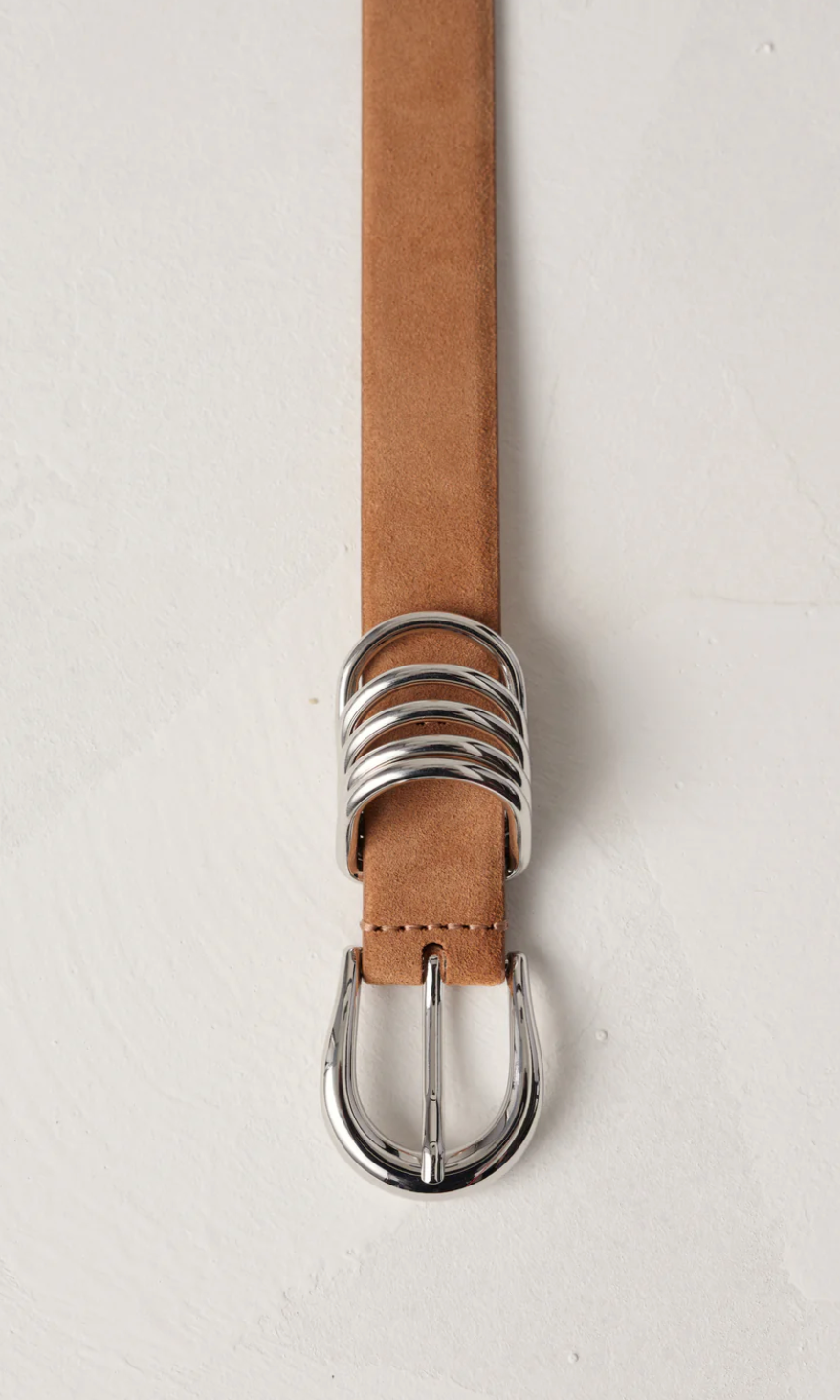 Hollyhock Suede in Caramel & Silver
