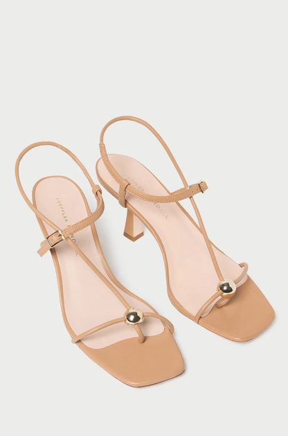 Triana Dune Leather Mid-Heel Sandal