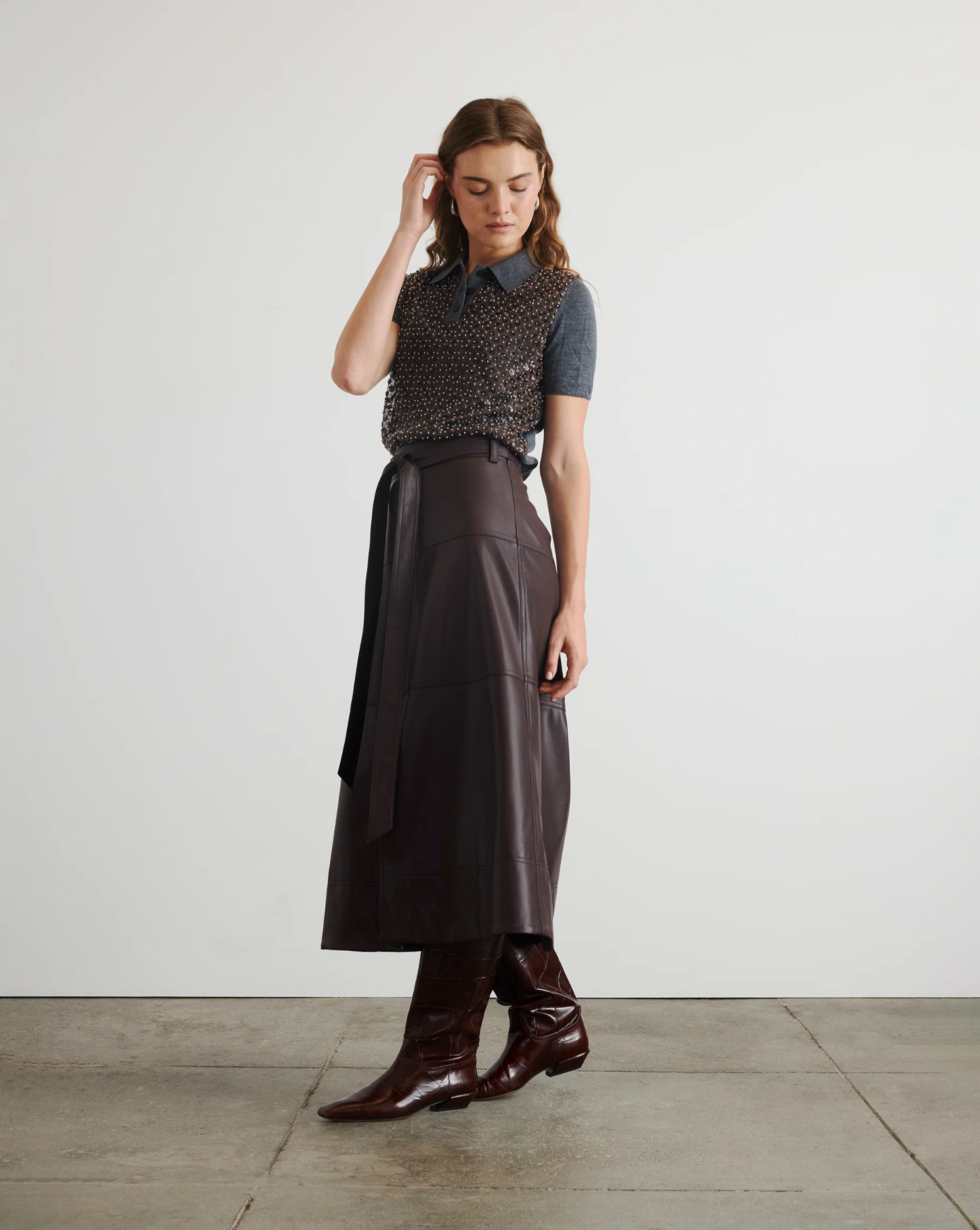 Hudley Skirt in Oxblood