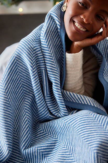 Herringbone Cornflower Blanket