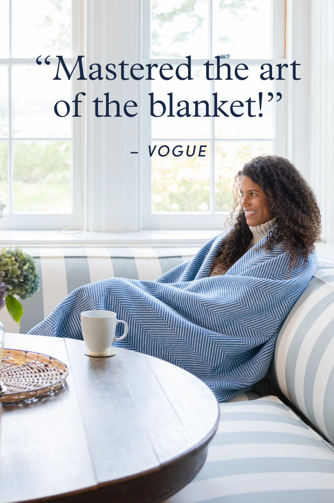 Herringbone Cornflower Blanket