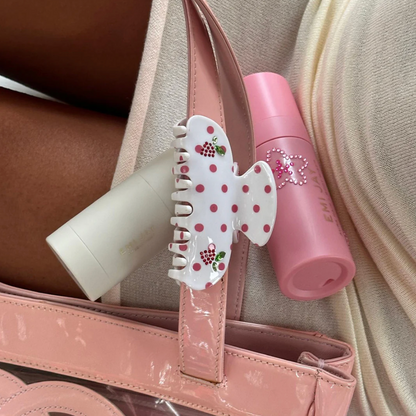 Sweetheart Clip in Coconut Berry Dot