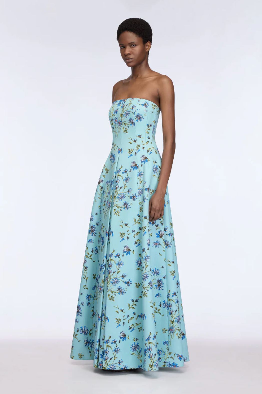 Ragna Dress in Blue Magnolia Taffeta Faille