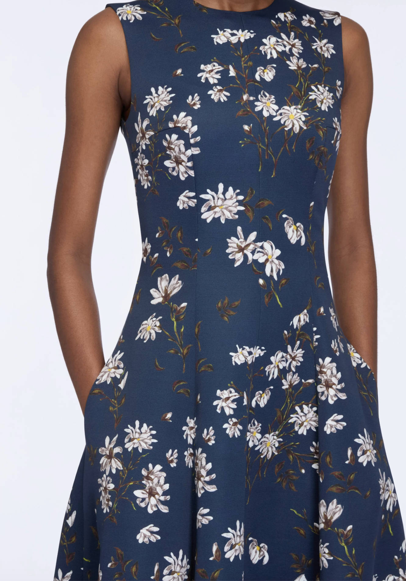Mara Dress in Midnight Magnolia Taffeta Faille