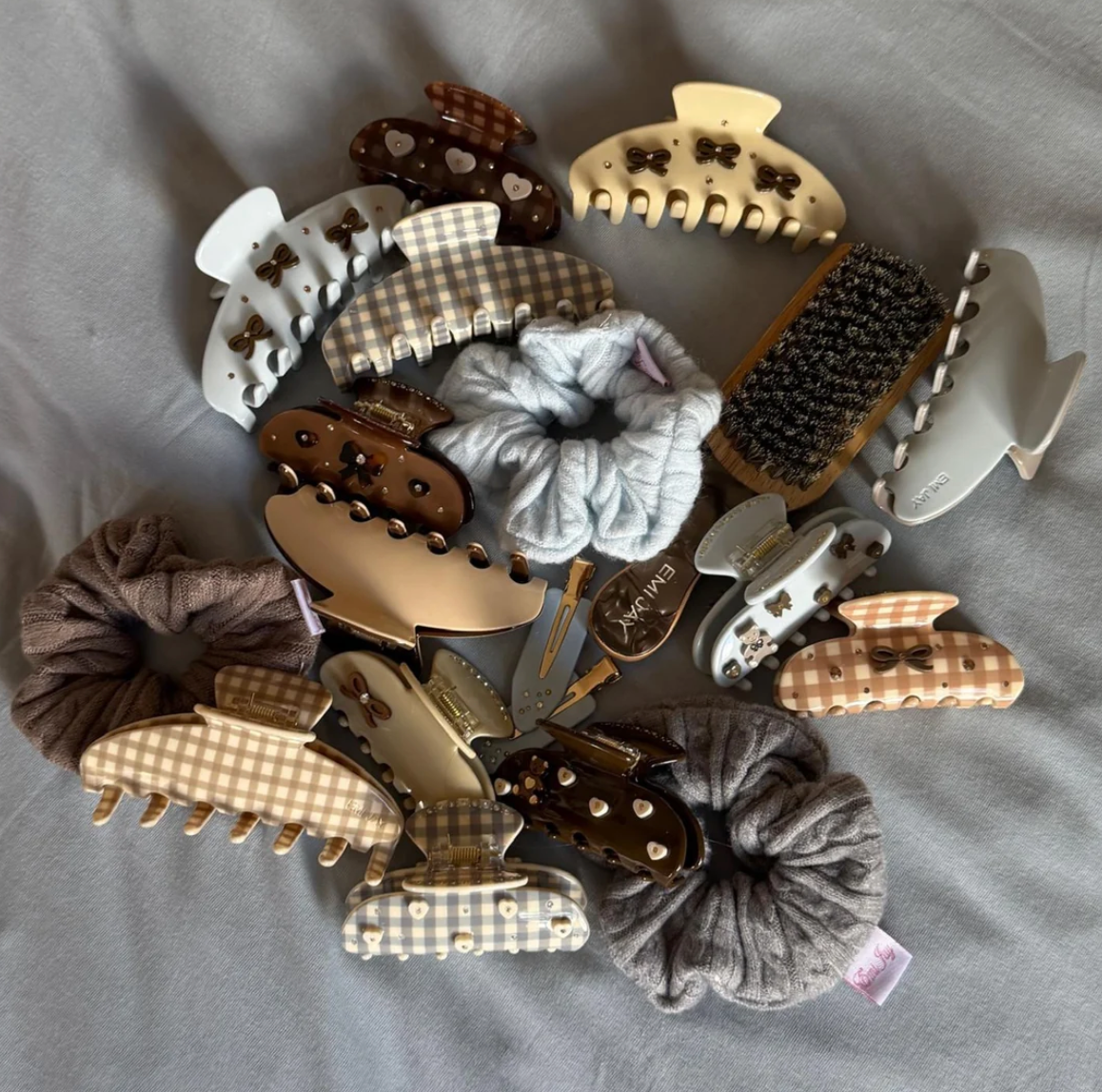 Big Effing Clip in Cozy Cloud Gingham by Emi Jay