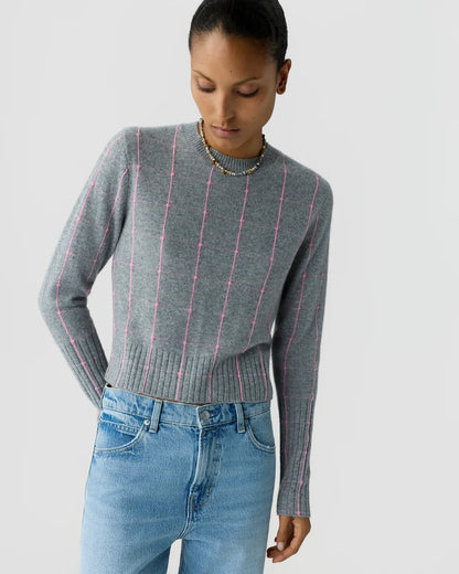 Shrunken Checker Crew in Heather Grey/Sprinkle