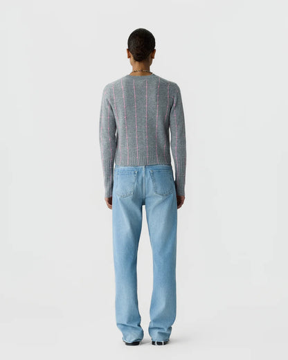 Shrunken Checker Crew in Heather Grey/Sprinkle