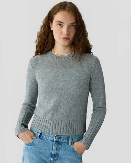Shrunken Crew in Heather Grey