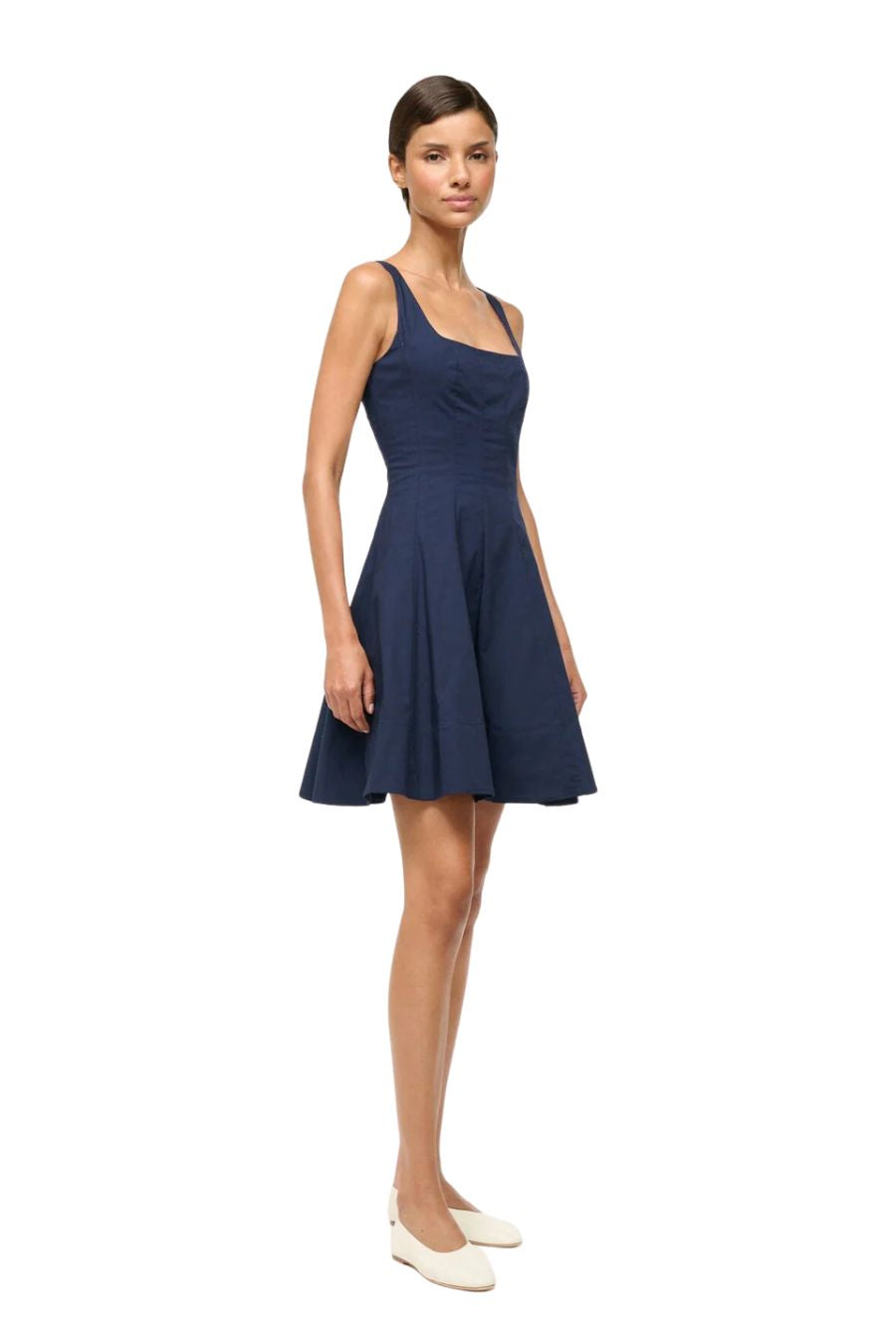 wells mini dress STAUD WELLS MINI DRESS EARTH