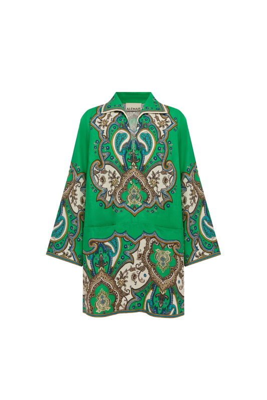 Porter Mini Dress in Jade