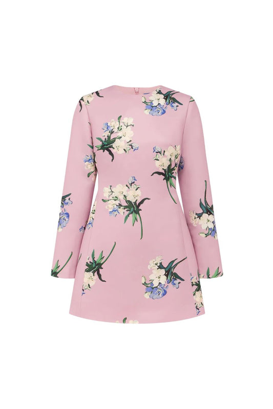 Aliza Mini Dress in Pastel Pink Bouquet
