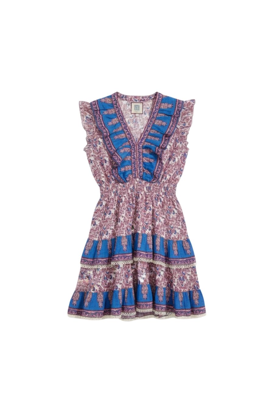 Rainey Mini Dress in Pink/Blue