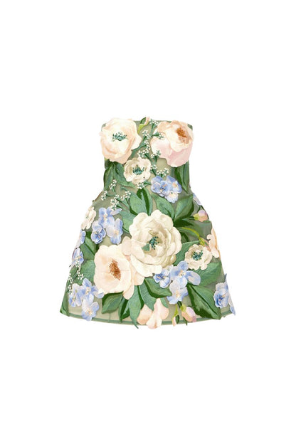 Roselle Embellished Bustier Mini in Blossom