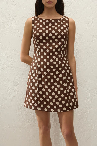 Lydie Mini Dress in Cioccolato Dot