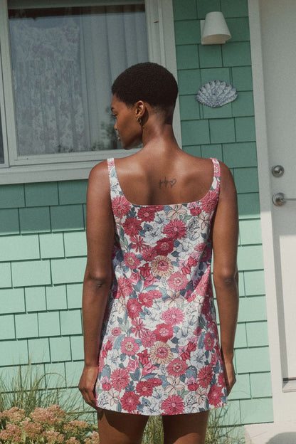 Cappie Mini Dress in Flower Heads