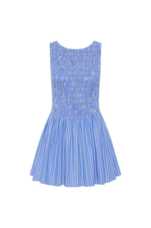 Carina Mini Dress Joao Stripe Azulejo Blue