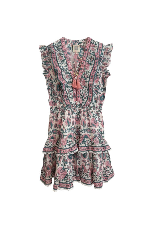 Rainey Mini Dress in Pink/Green