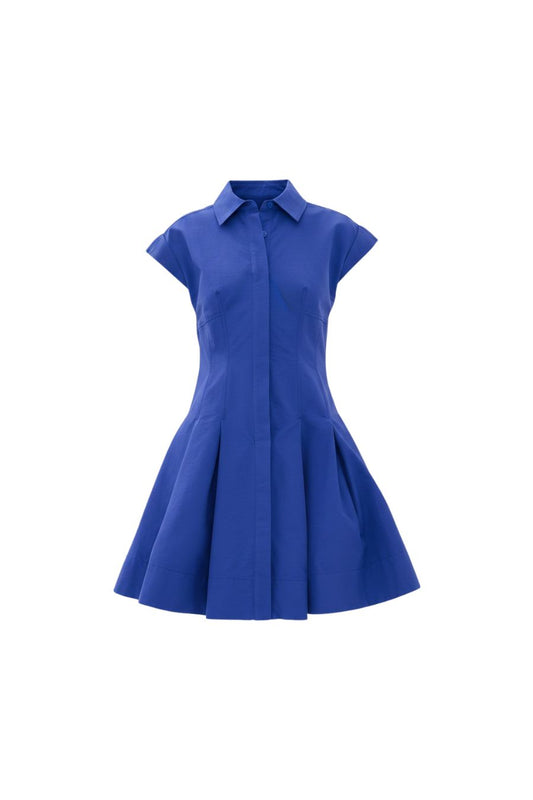Clemmie Cotton Mini Dress in Blueberry