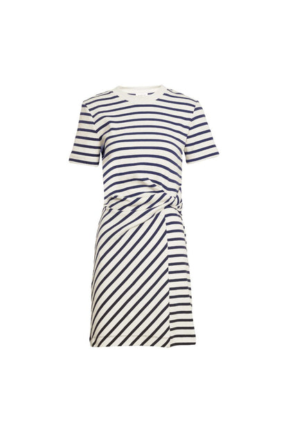 Striped Cody Dress in Cream/Classic Navy