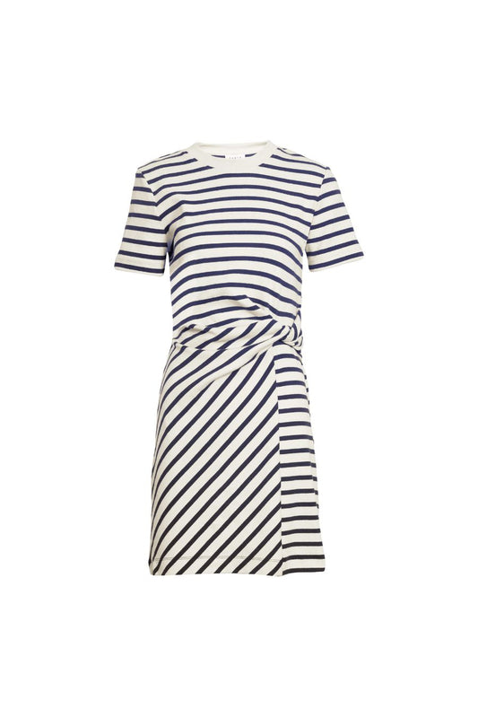 Striped Cody Dress in Cream/Classic Navy