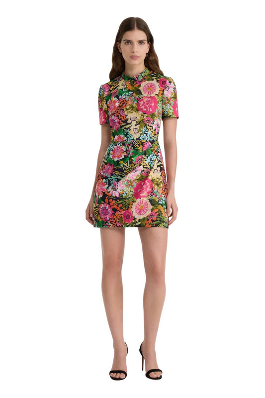 Draped Min Dress in Aster Fuchsia