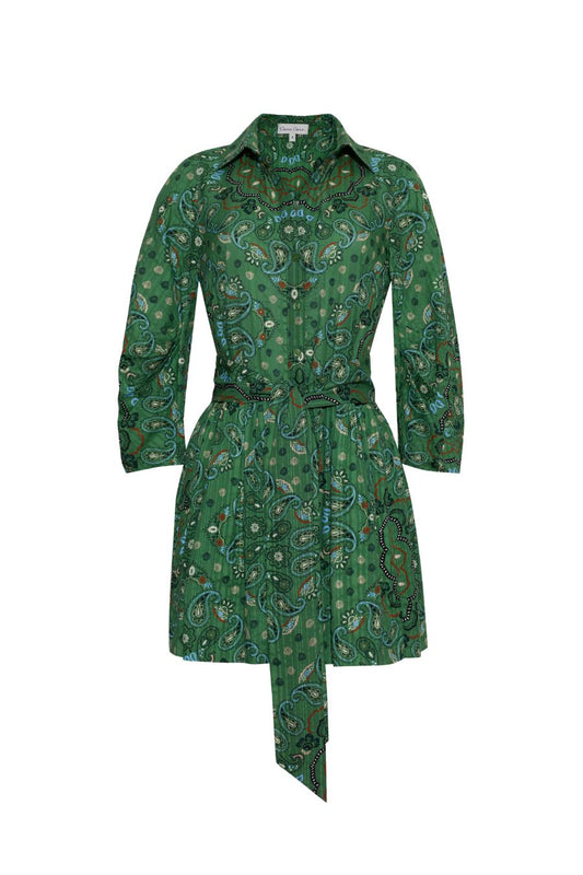 Raya Mini Dress in Bandana Green