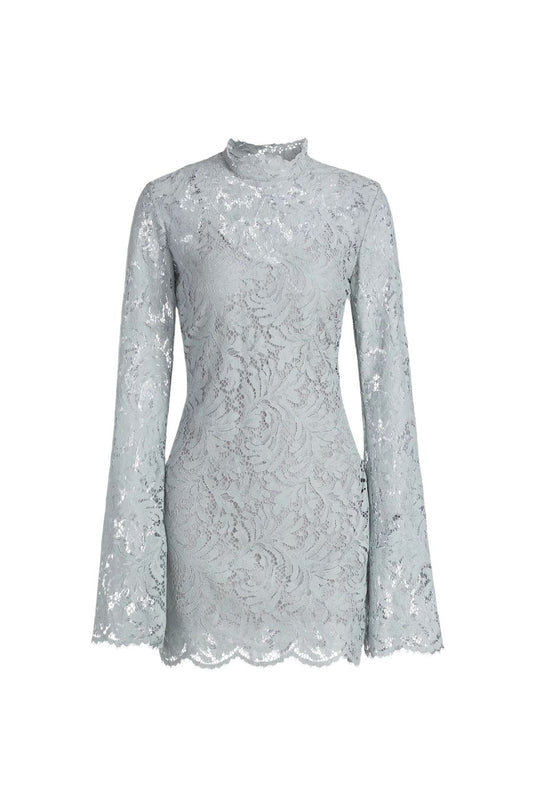 Eden Lace Mini Dress in Slate Blue