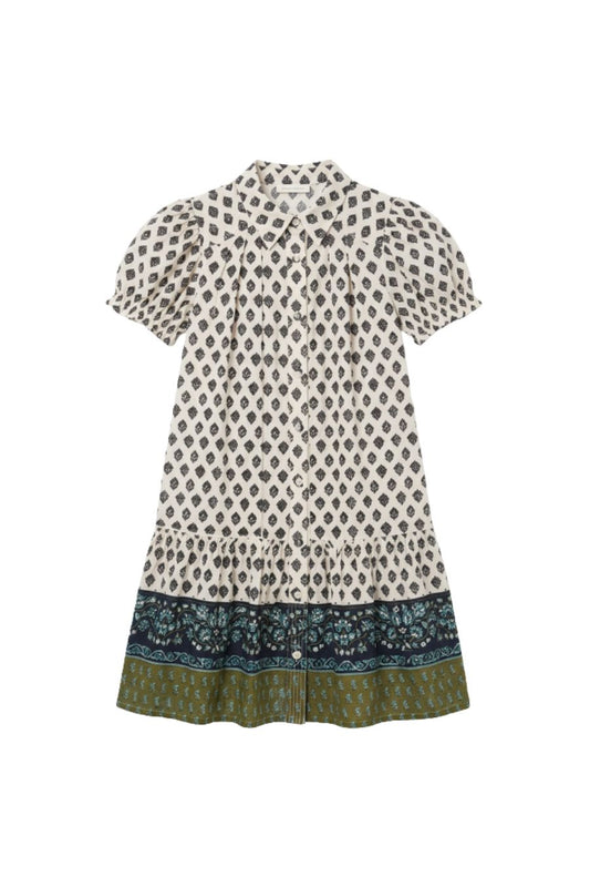 Drifter Mini Dress in Thistle & Vine Cream