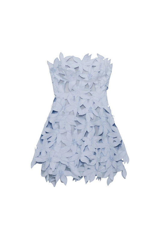 Miri Bustier Mini Dress in Periwinkle Sky