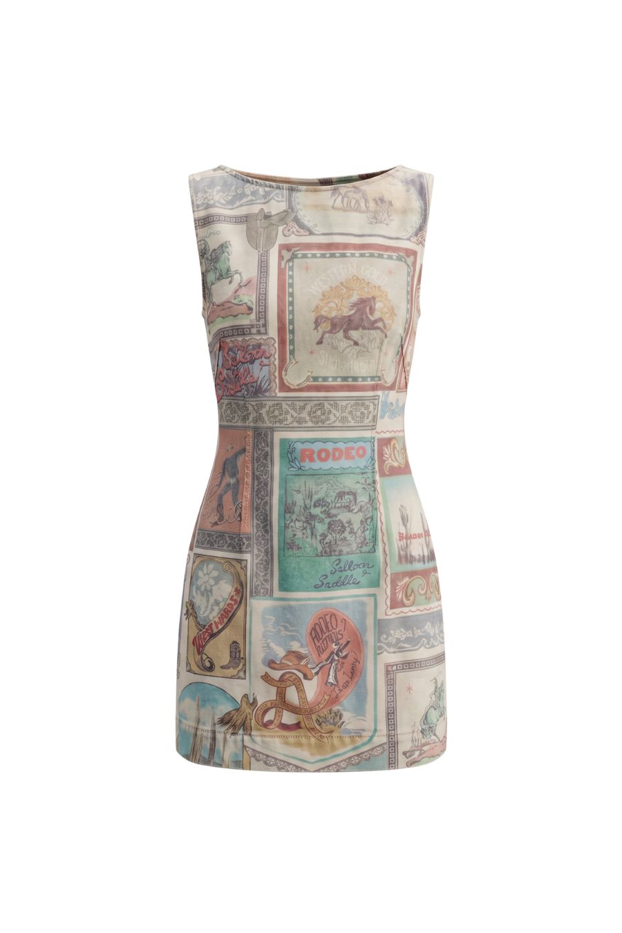 Andie Denim Mini Dress in Multi