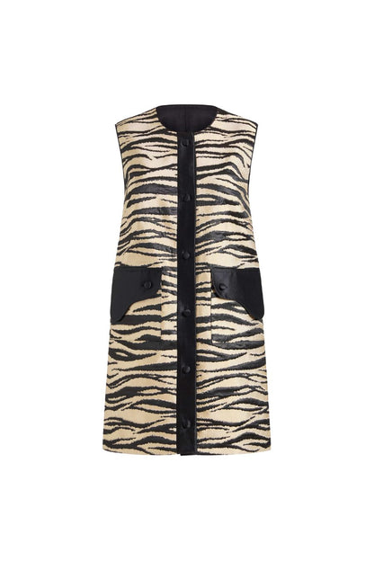 TS Pearsei Zebra-Striped Mini Dress