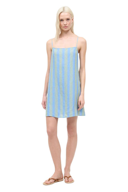 Laura Linen Mini Dress in Seaport Stripe