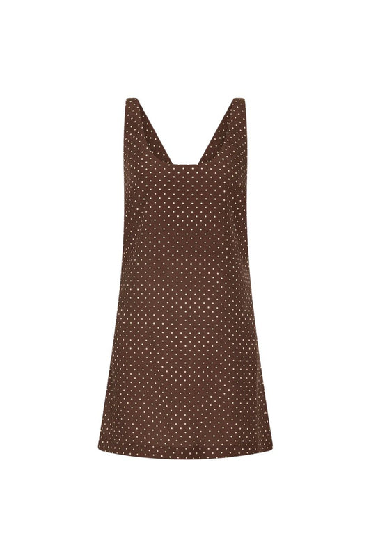 Evie Dress in Chocolate Vanilla Polka Dot