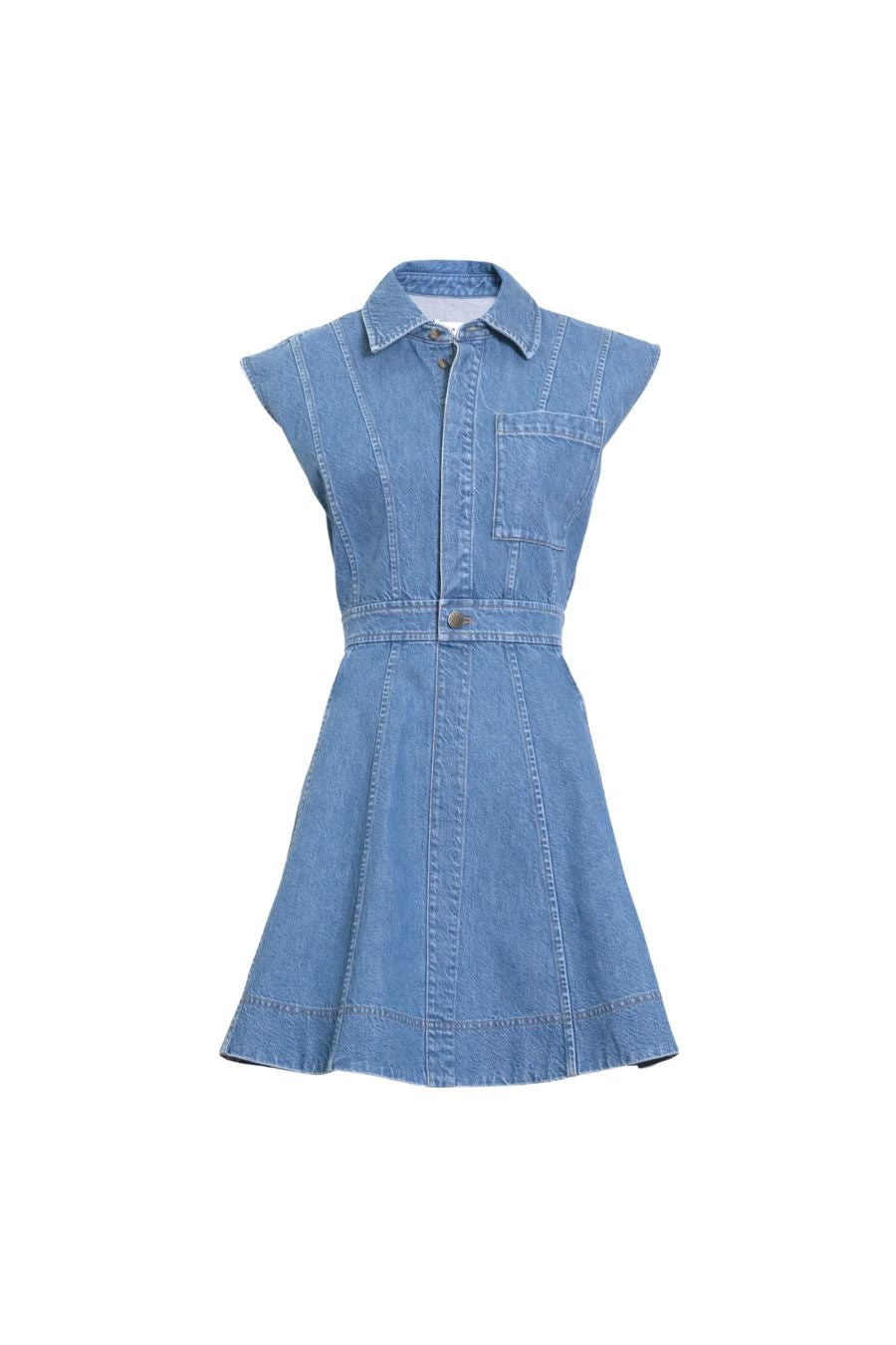 Sleeveless Hailey Dress in Medium Indigo Blue