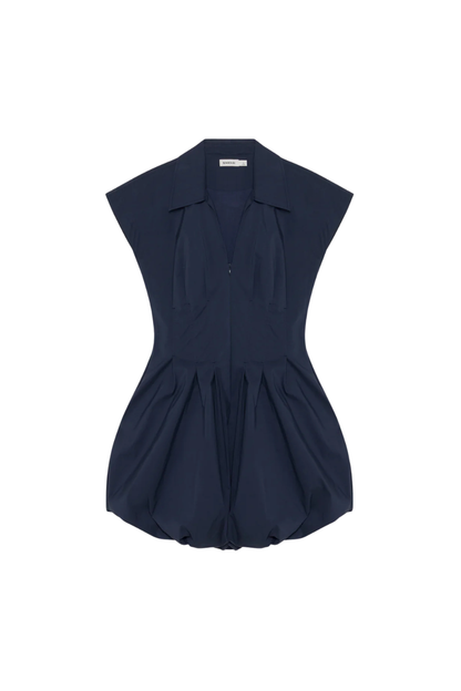 Lirinne Cotton Bubble Mini Dress in Midnight