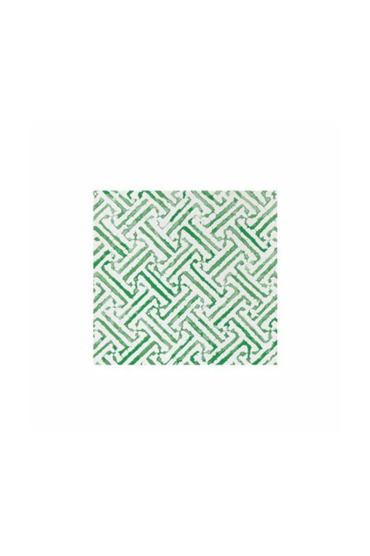 Papersoft Greek Key Green Cocktail Napkins