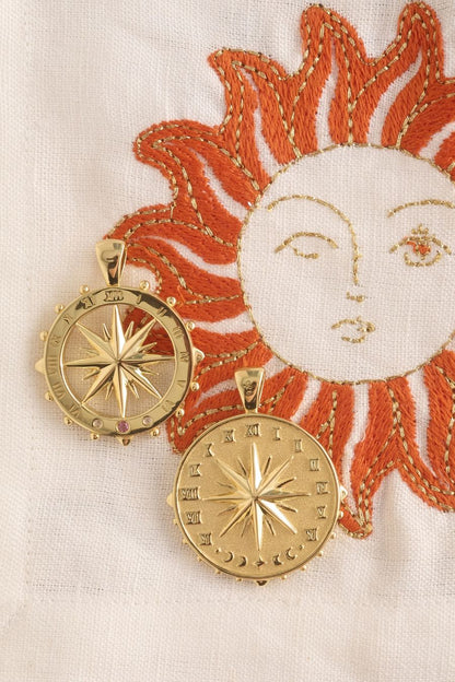 FOREVER Sundial Cutout Coin Pendant Necklace