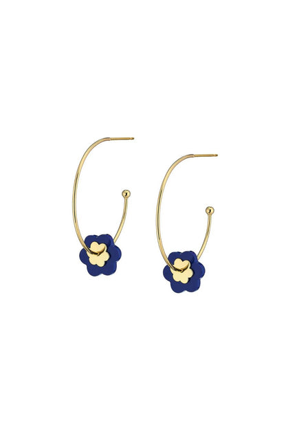 Flower Hoop Stacked Lapis