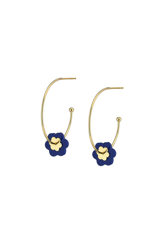 Flower Hoop Stacked Lapis