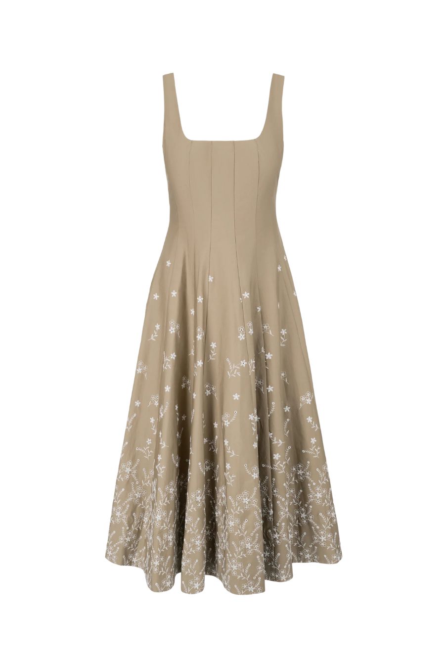 Wells Dress in Taupe Embroidery