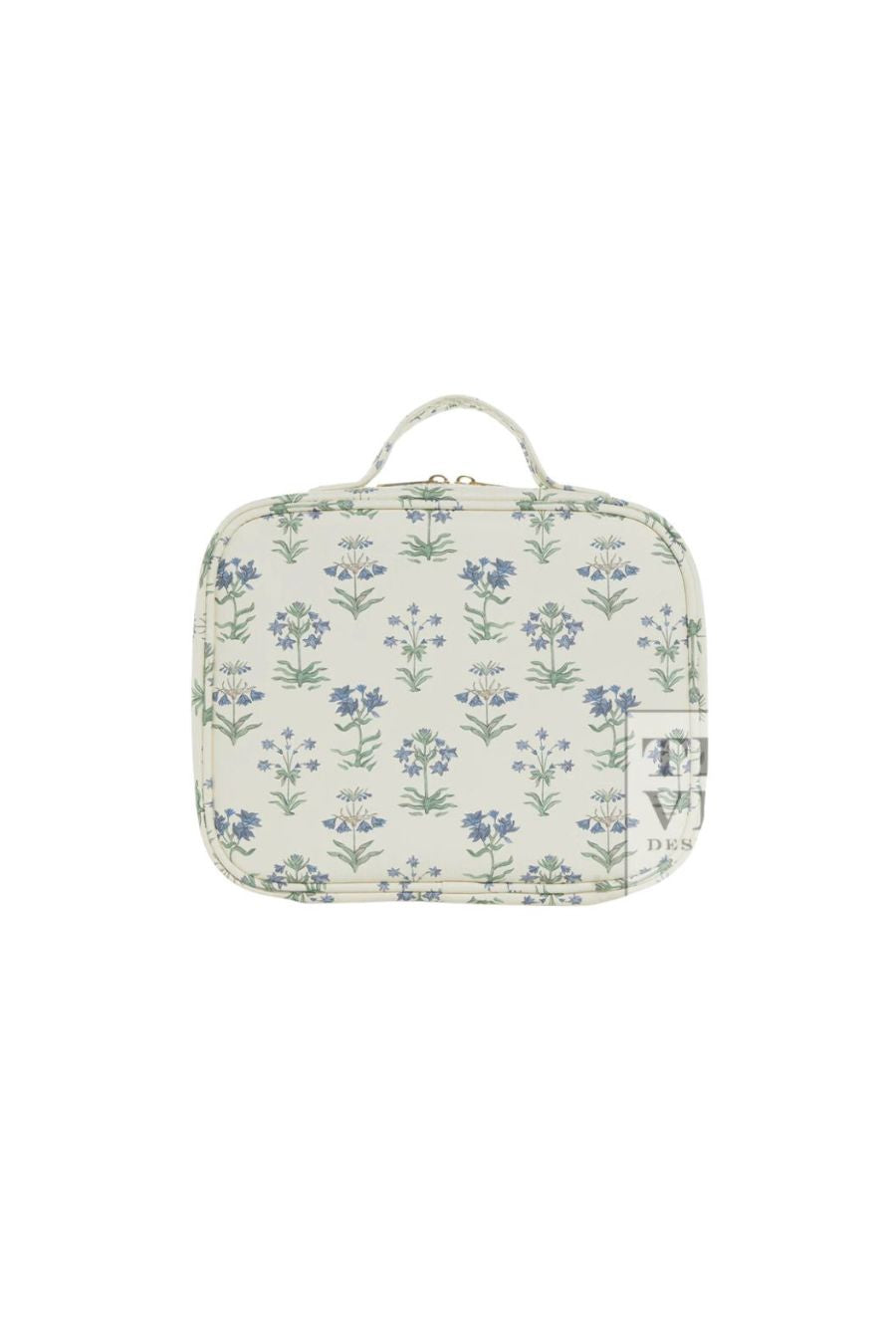 LUXE TRVL2 Cosmetic Toiletry Case Provence with Green Pinstripe Liner