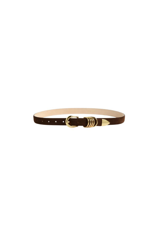 Hollyhock Suede in Chocolate & Gold