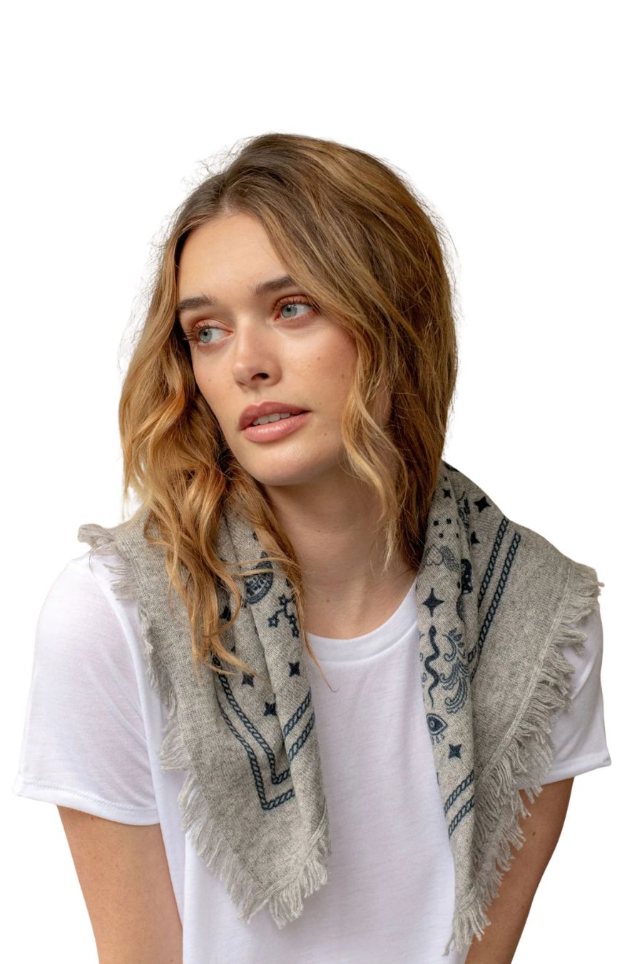 Mini Cosmic Bandana in Pearl Grey/Navy