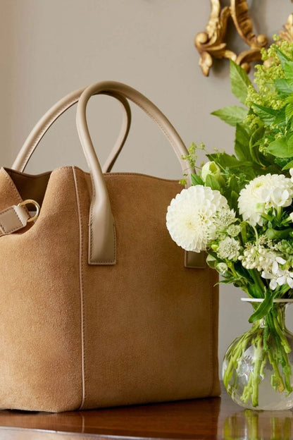 Suede Nano Weekender Bag in Chocolate