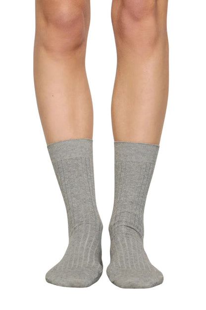 Essential Rib Socks in Dark Heather Grey by Eberjey