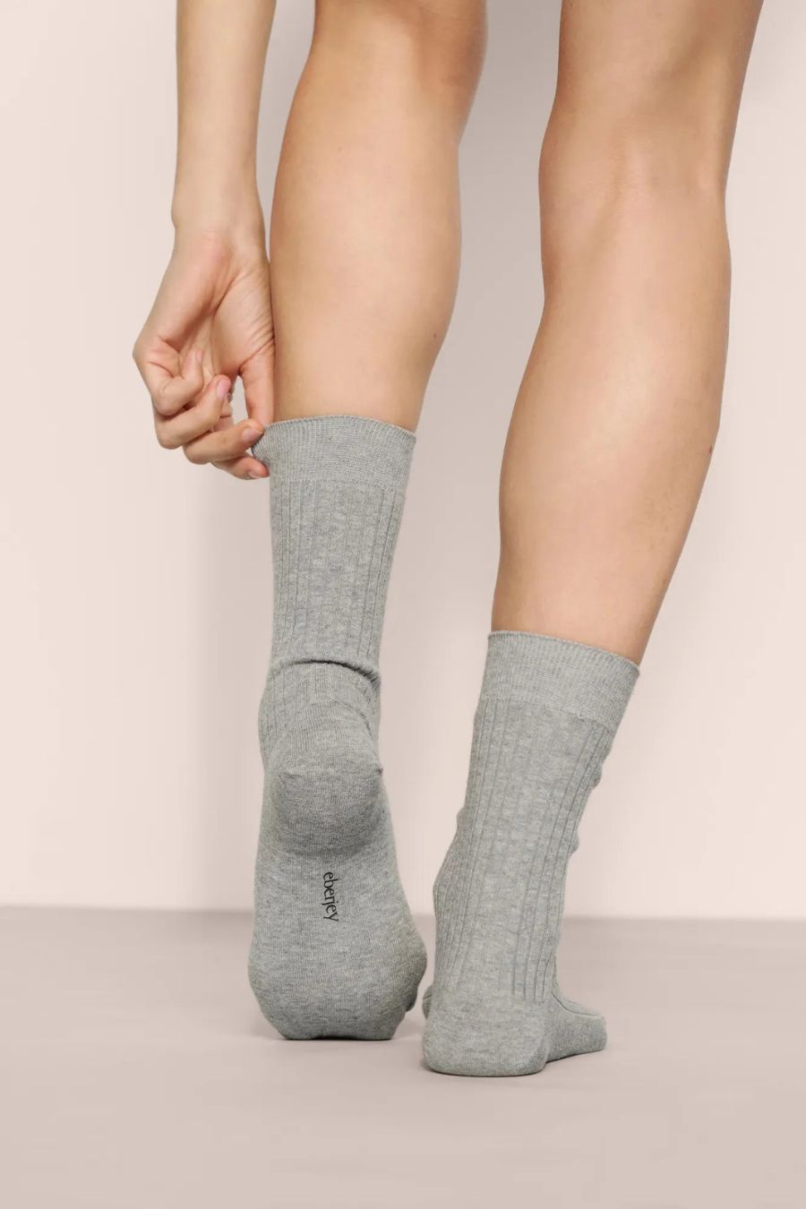 Essential Rib Socks in Dark Heather Grey by Eberjey